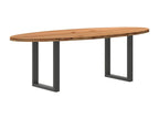 Brown Oak Wood Dining Table - dlz1766570302153