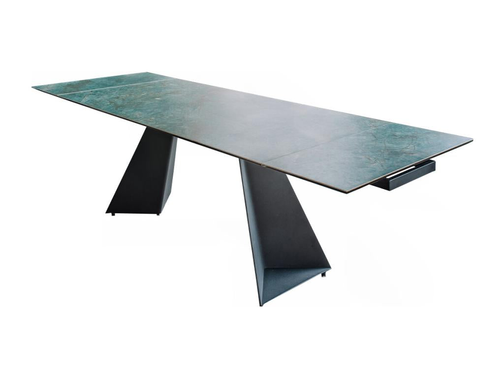 Green Glass Table, 180 x 90 cm