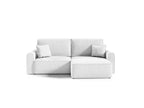 White Boucle Fabric Sofa Bed