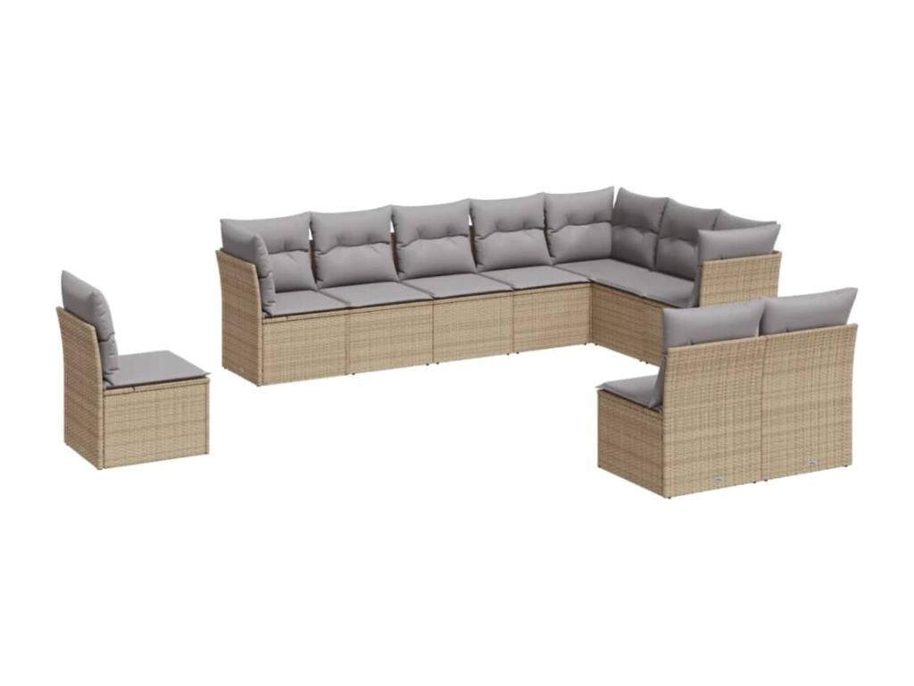 Beige Woven Resin Wicker Outdoor Furniture Set - dlz1766570253516