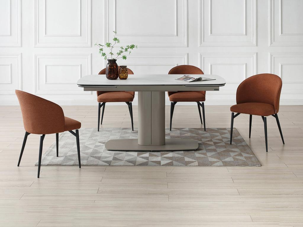 White Metal Dining Table