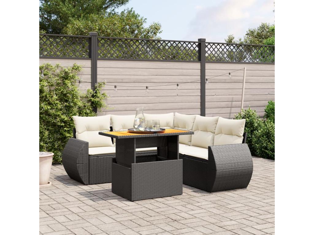 Black Woven Resin Wicker Outdoor Furniture Set - dlz1766570675926