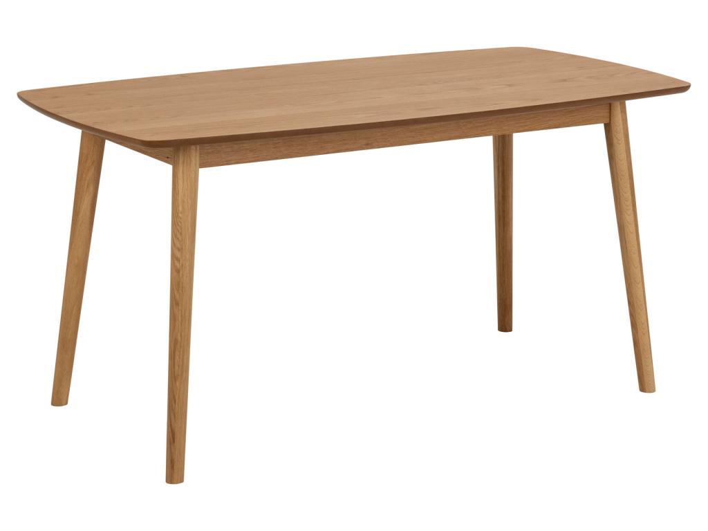 Brown Oak Wood Table, 80 x 150 cm