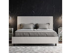 White Leather Bed, 160 x 200 cm