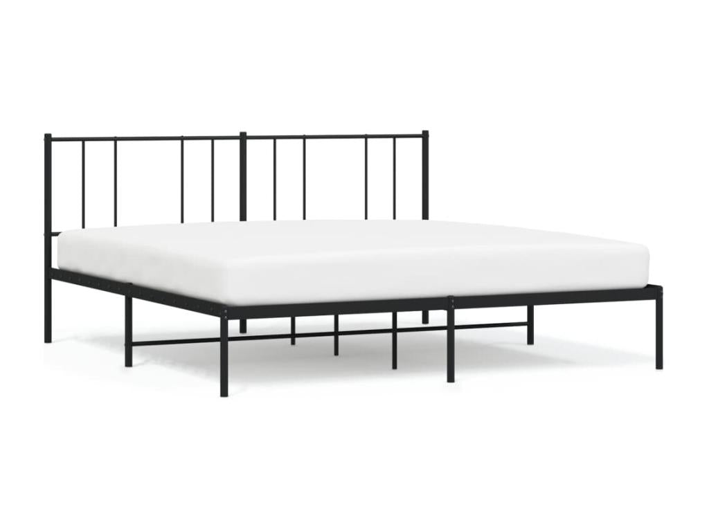 Black Metal Bed Frame, 183 x 213 cm