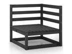 Black Pine Wood Outdoor Furniture Set