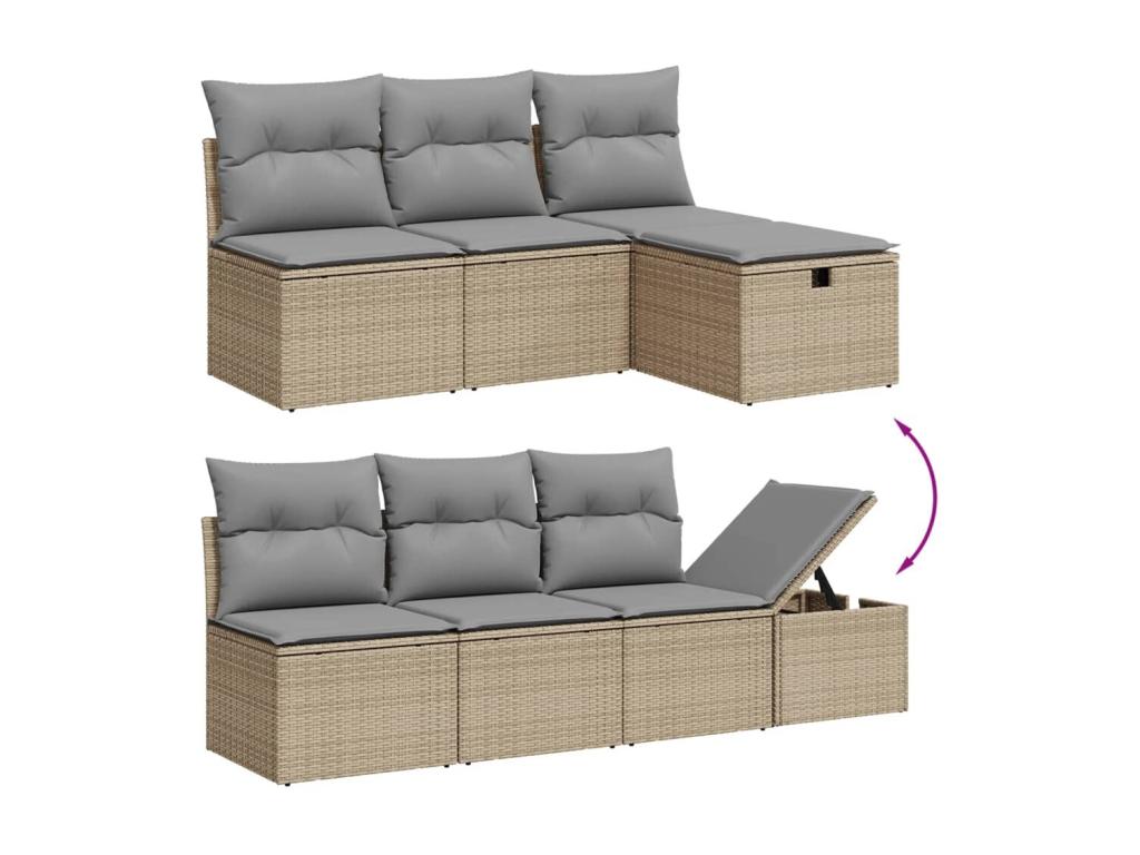 Beige Woven Resin Wicker Outdoor Furniture Set - dlz1766572097400