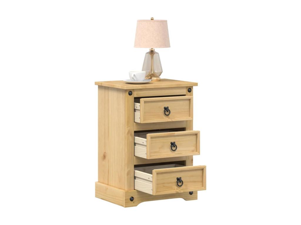 Brown Pine Wood Table, 45 x 35 x 64 cm