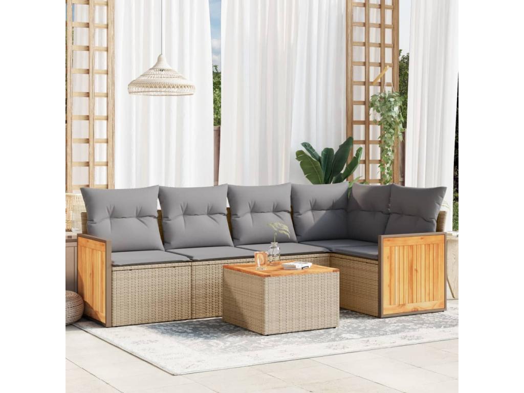 Beige Woven Resin Wicker Outdoor Furniture Set - dlz1766570252483