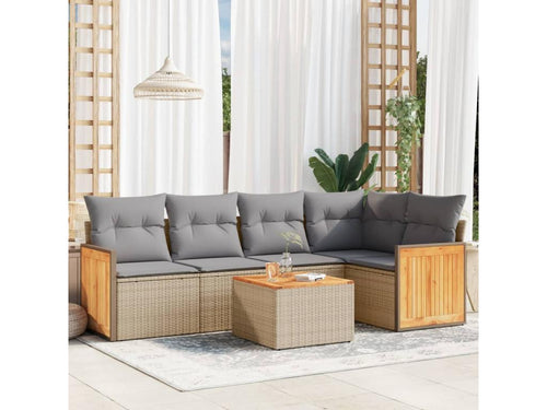 Beige Woven Resin Wicker Outdoor Furniture Set - dlz1766570252483