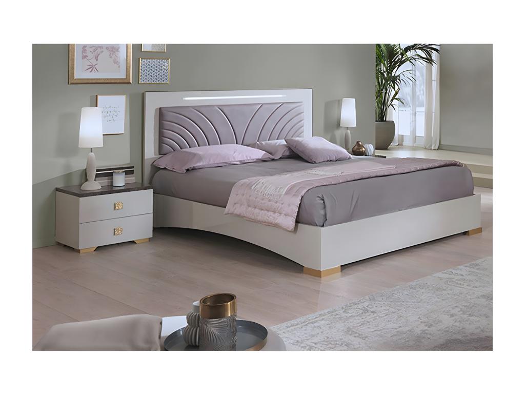 Beige Bed, 140 x 190 cm