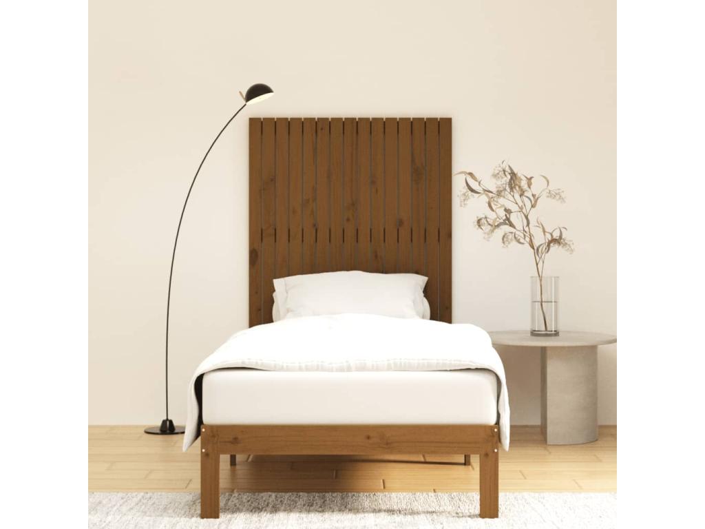 Brown Solid Wood Bed, 95.5 x 3 x 110 cm