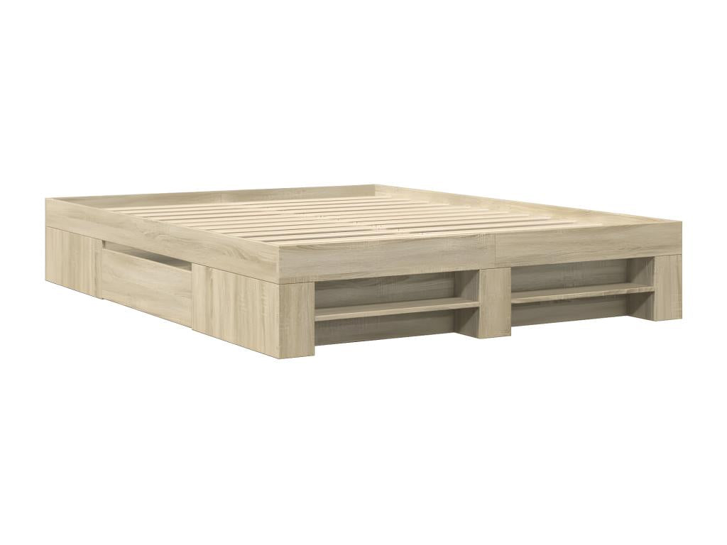 Brown Engineered Wood Bed Frame, 150 x 200 cm