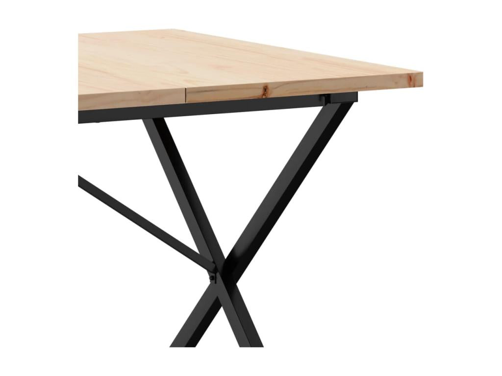 Brown Pine Wood Dining Table, 180 x 90 x 75.5 cm