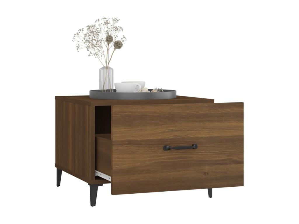 Brown Oak Wood Coffee Table, 50 x 50 x 40 cm