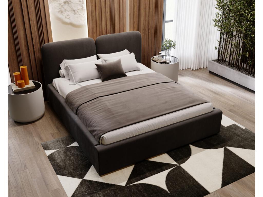 Black Velvet Bed, 120 x 200 cm