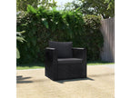 Black Woven Resin Wicker Accent Chair