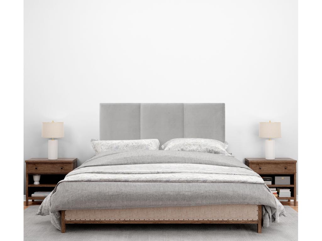 Gray Velvet Bed, 95 x 50 cm