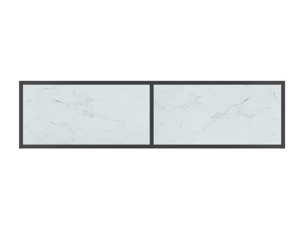 White Glass Table, 140 x 35 x 75.5 cm