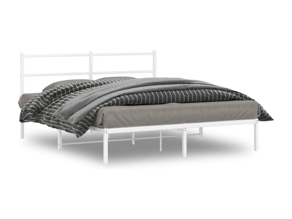 White Metal Bed Frame, 150 x 200 cm - dlz1766570515304