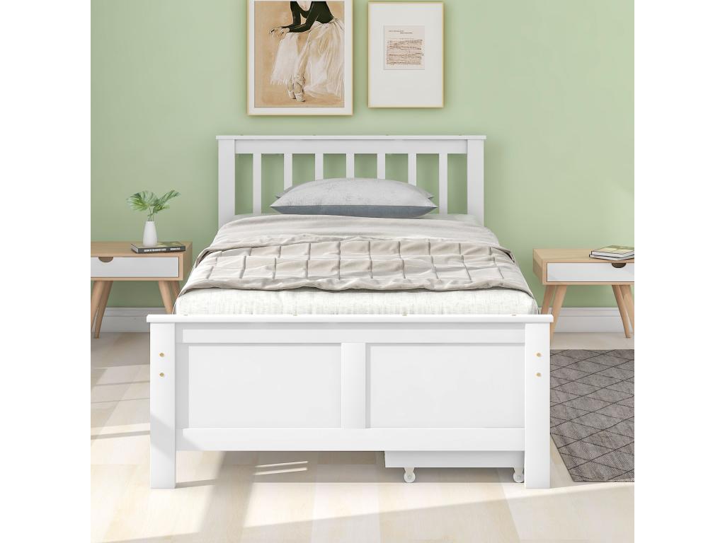 White Pine Wood Bed, 90 x 200 cm - dlz1766570338250