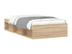 Brown Oak Wood Bed Frame, 90 x 190 cm