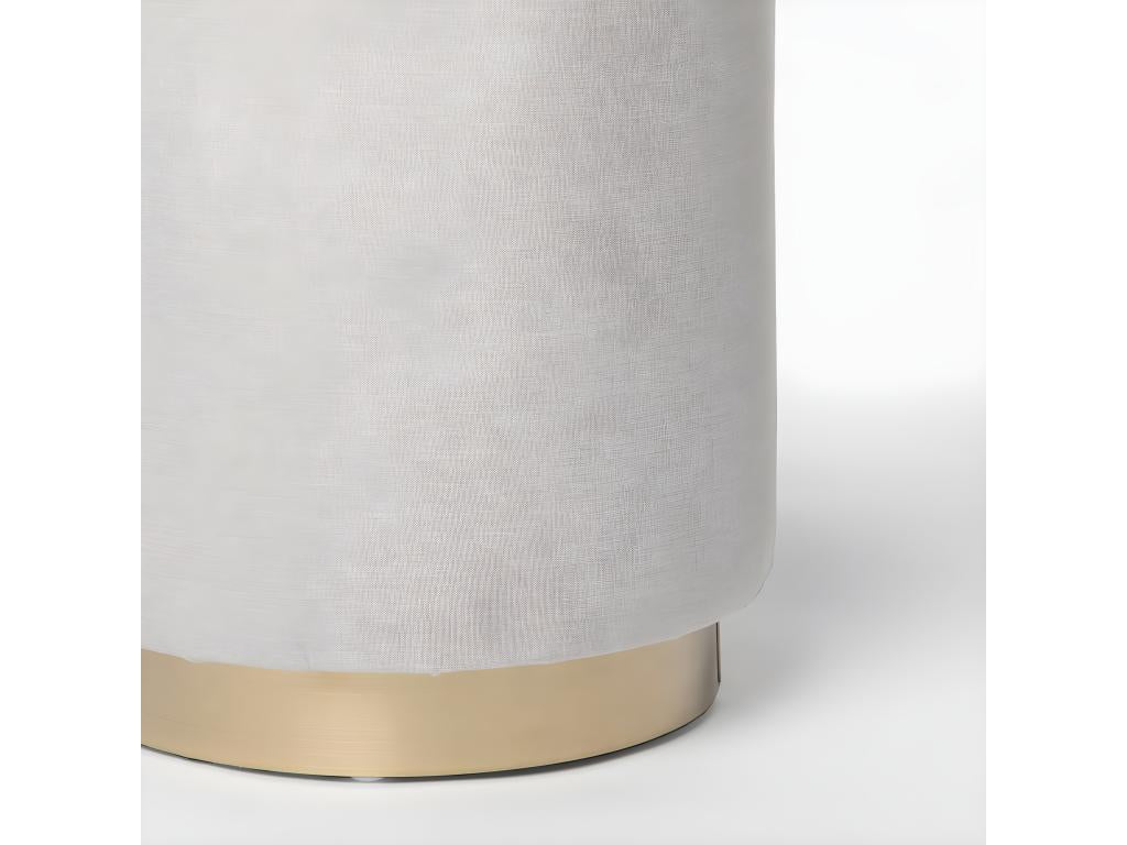 Beige Fabric Ottoman, 36 x 40 cm