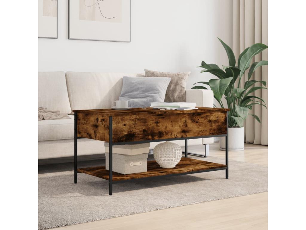 Natural Oak Wood Coffee Table, 100 x 50 x 50 cm