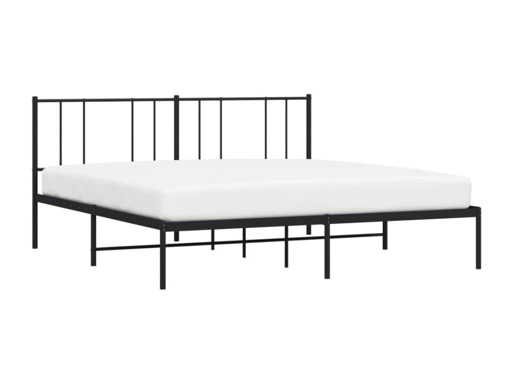 Black Metal Bed Frame, 183 x 213 cm