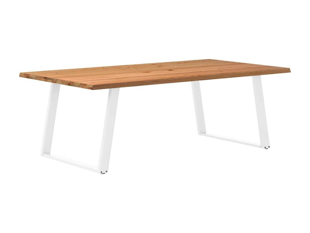 Brown Oak Wood Dining Table, 220 x 120 x 74 cm