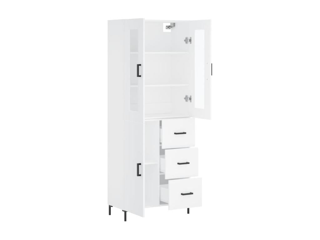 White Engineered Wood Sideboard, 69.5 x 34 x 180 cm