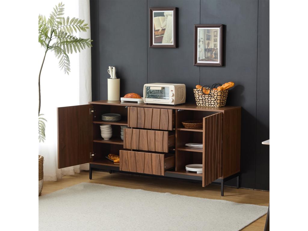 Brown Oak Wood Sideboard, 150 x 40 x 80 cm