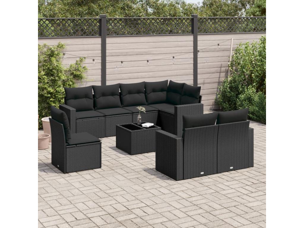Black Woven Resin Wicker Outdoor Furniture Set - dlz1766570708990