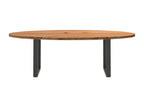 Brown Oak Wood Dining Table - dlz1766570302153