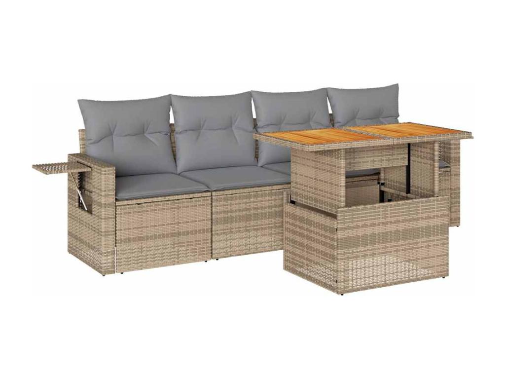 Beige Woven Resin Wicker Outdoor Furniture Set - dlz1766570255880