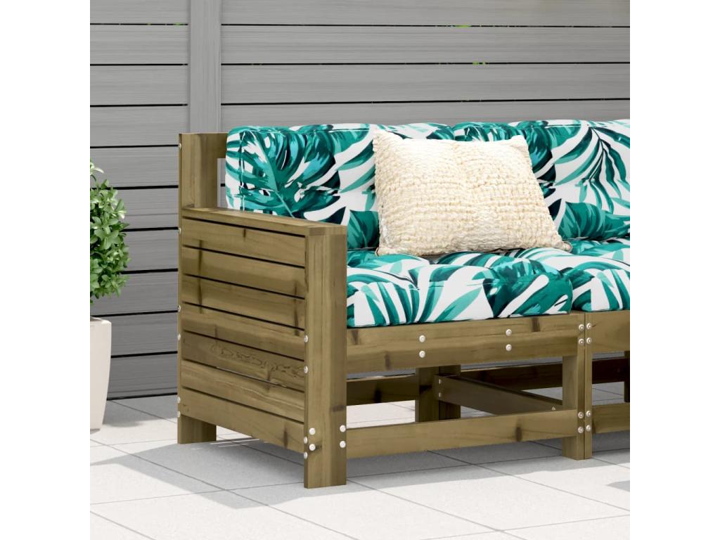 Brown Pine Wood Sofa, 69 x 62 x 70.5 cm