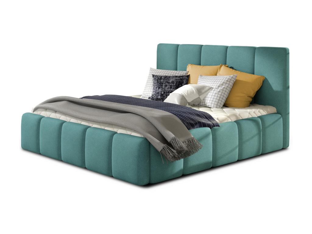 Green Fabric Bed, 160 x 200 cm