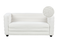 White Boucle Fabric Sofa