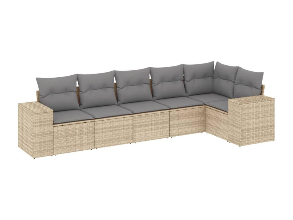 Beige Woven Resin Wicker Outdoor Furniture Set