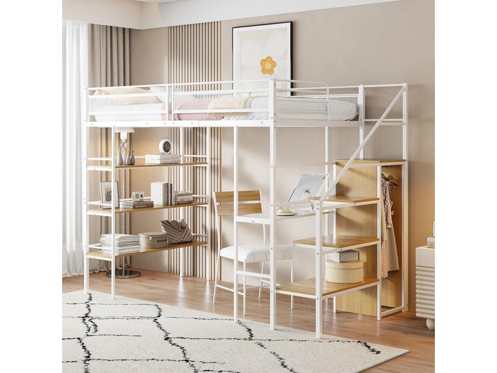 White Iron Bed, 90 x 200 cm