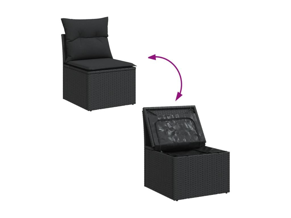 Black Woven Resin Wicker Outdoor Furniture Set - dlz1766570921325