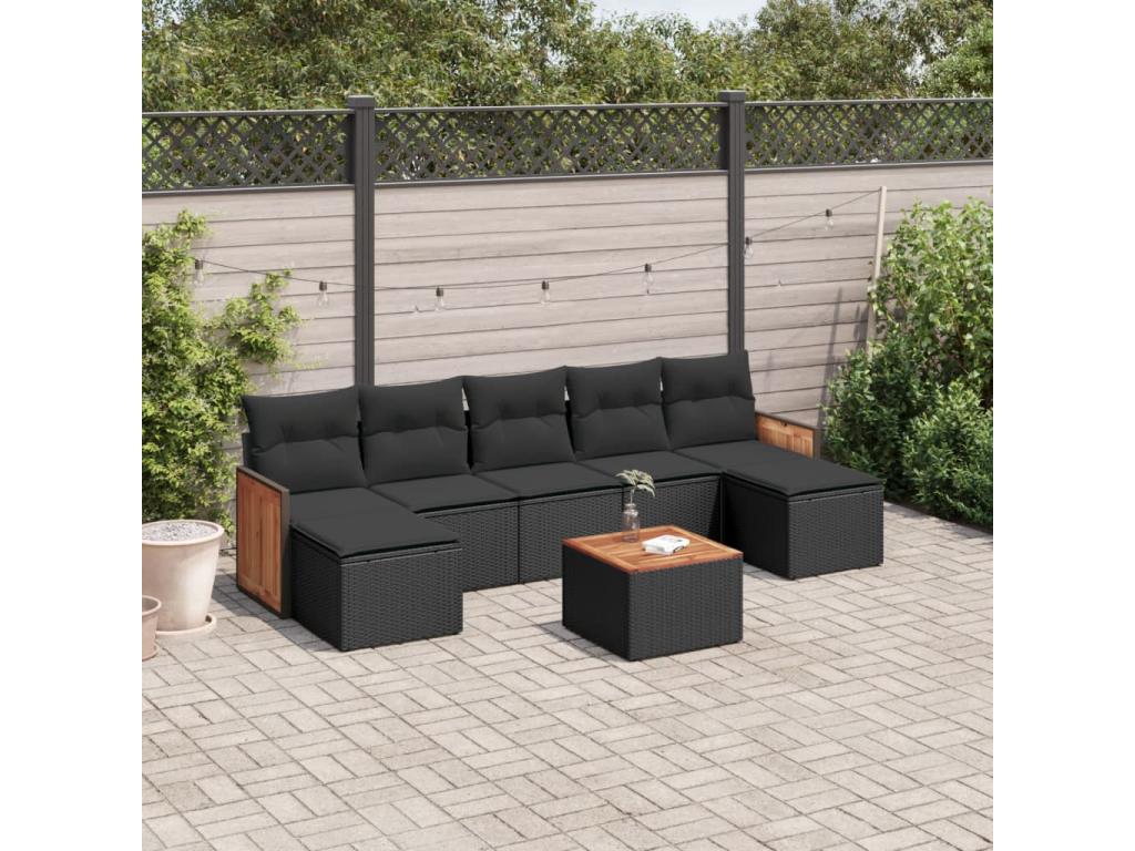 Black Woven Resin Wicker Outdoor Furniture Set - dlz1766570508094
