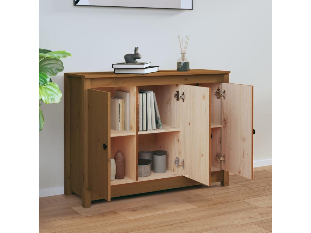 Brown Solid Wood Sideboard, 100 x 35 x 74 cm