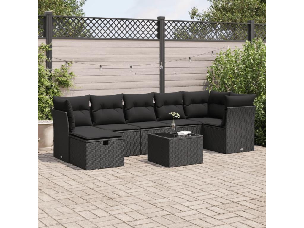 Black Woven Resin Wicker Outdoor Furniture Set - dlz1766570942711