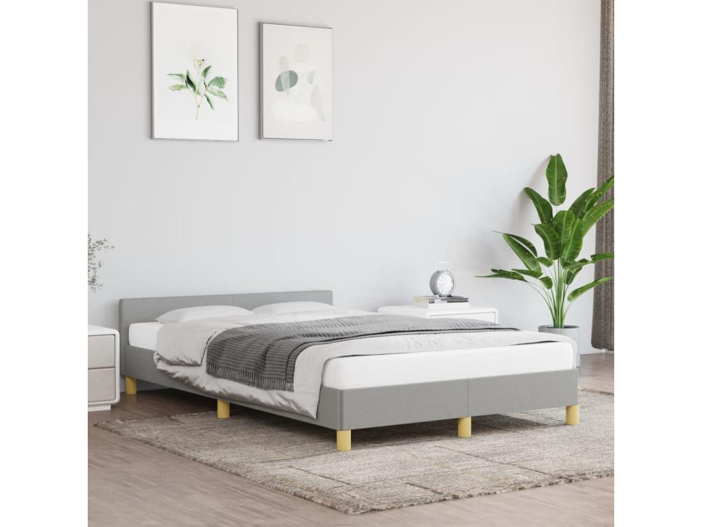 Gray Fabric Bed Frame, 120 x 190 cm