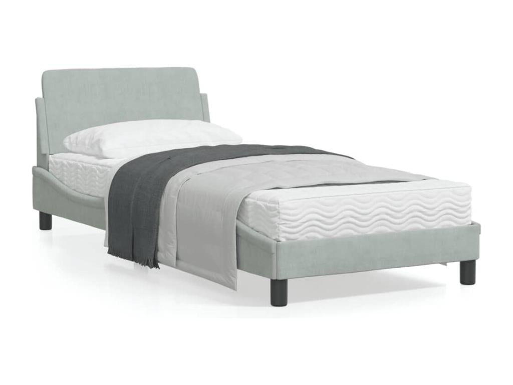 Gray Bed Frame, 90 x 190 cm