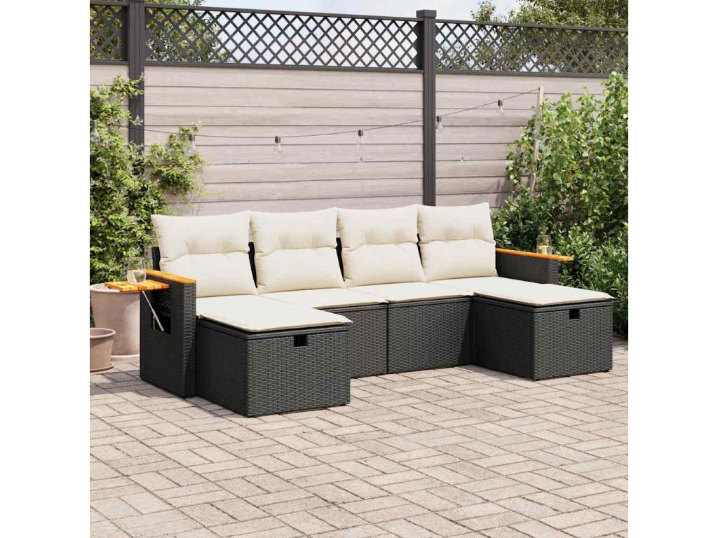 Black Woven Resin Wicker Outdoor Furniture Set - dlz1766570621412