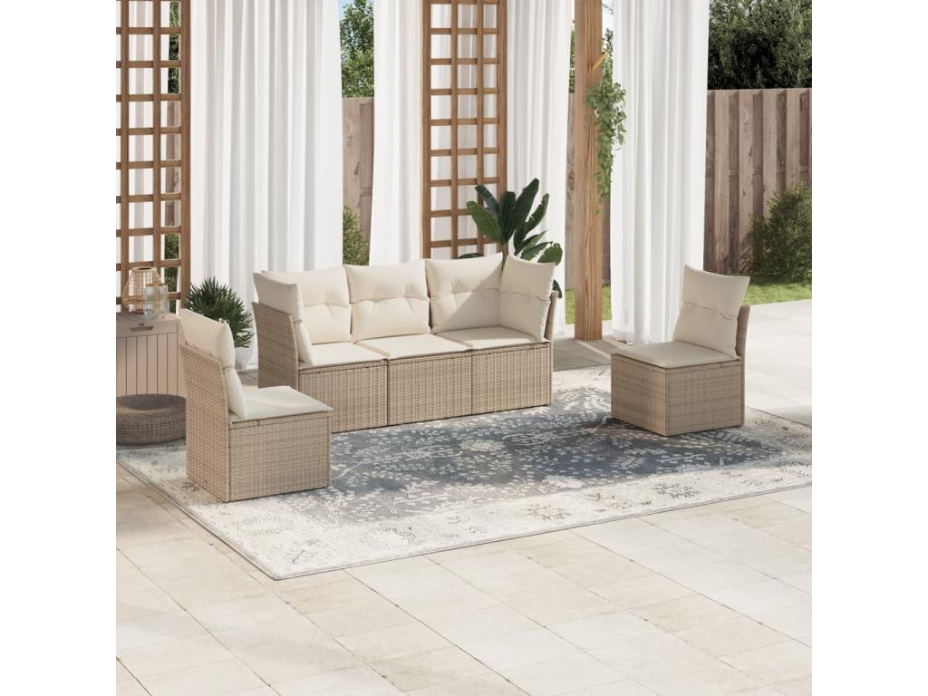 Beige Woven Resin Wicker Outdoor Furniture Set - dlz1766570304085