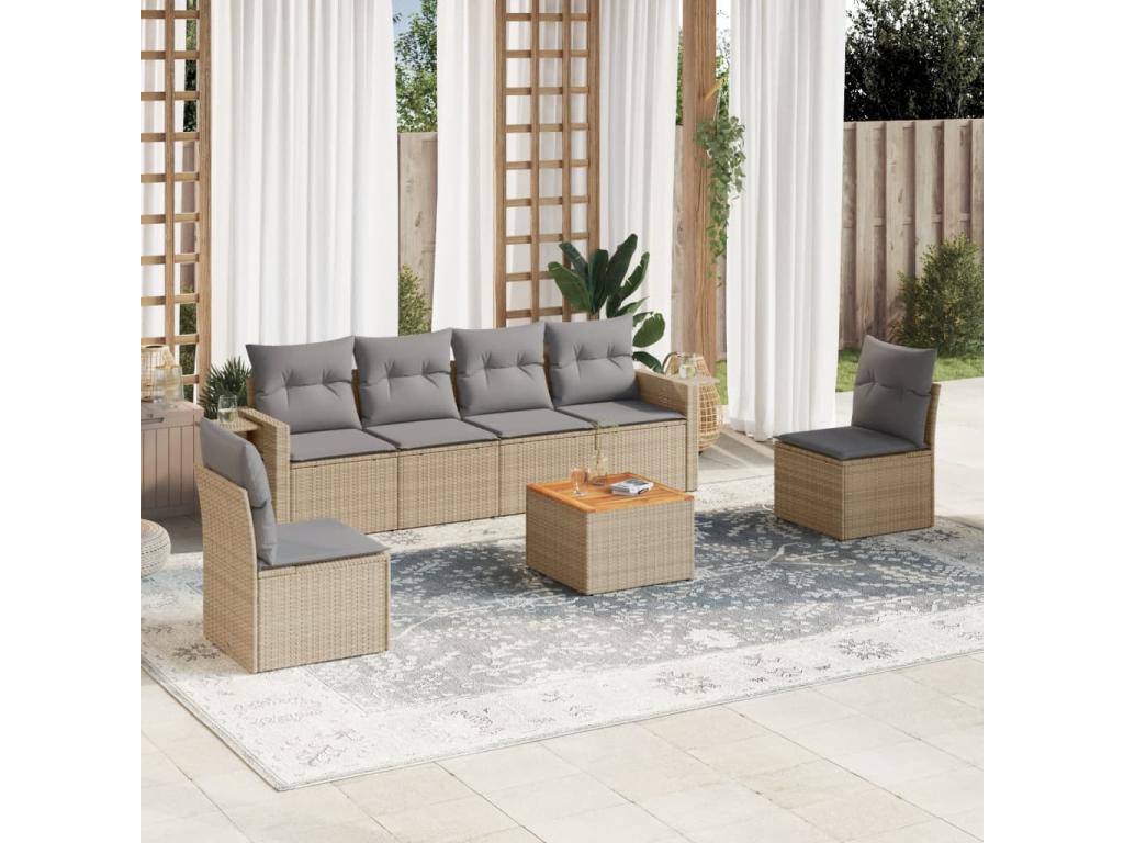 Beige Woven Resin Wicker Outdoor Furniture Set - dlz1766570267704