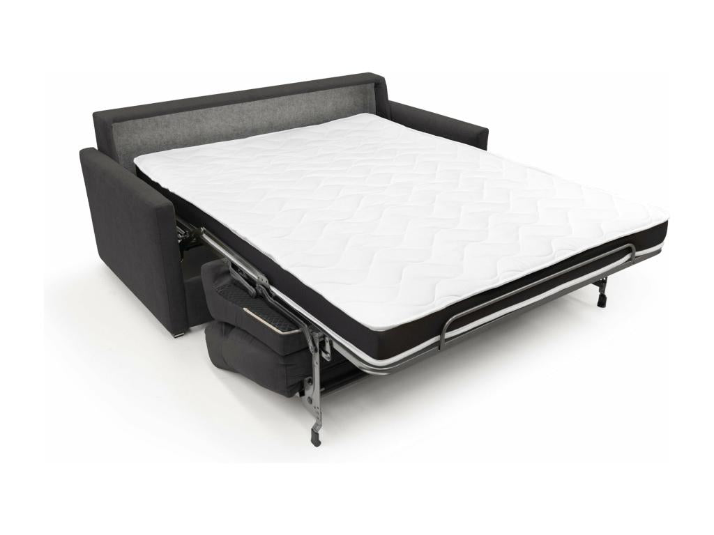 Black Fabric Bed, 140 x 197 cm